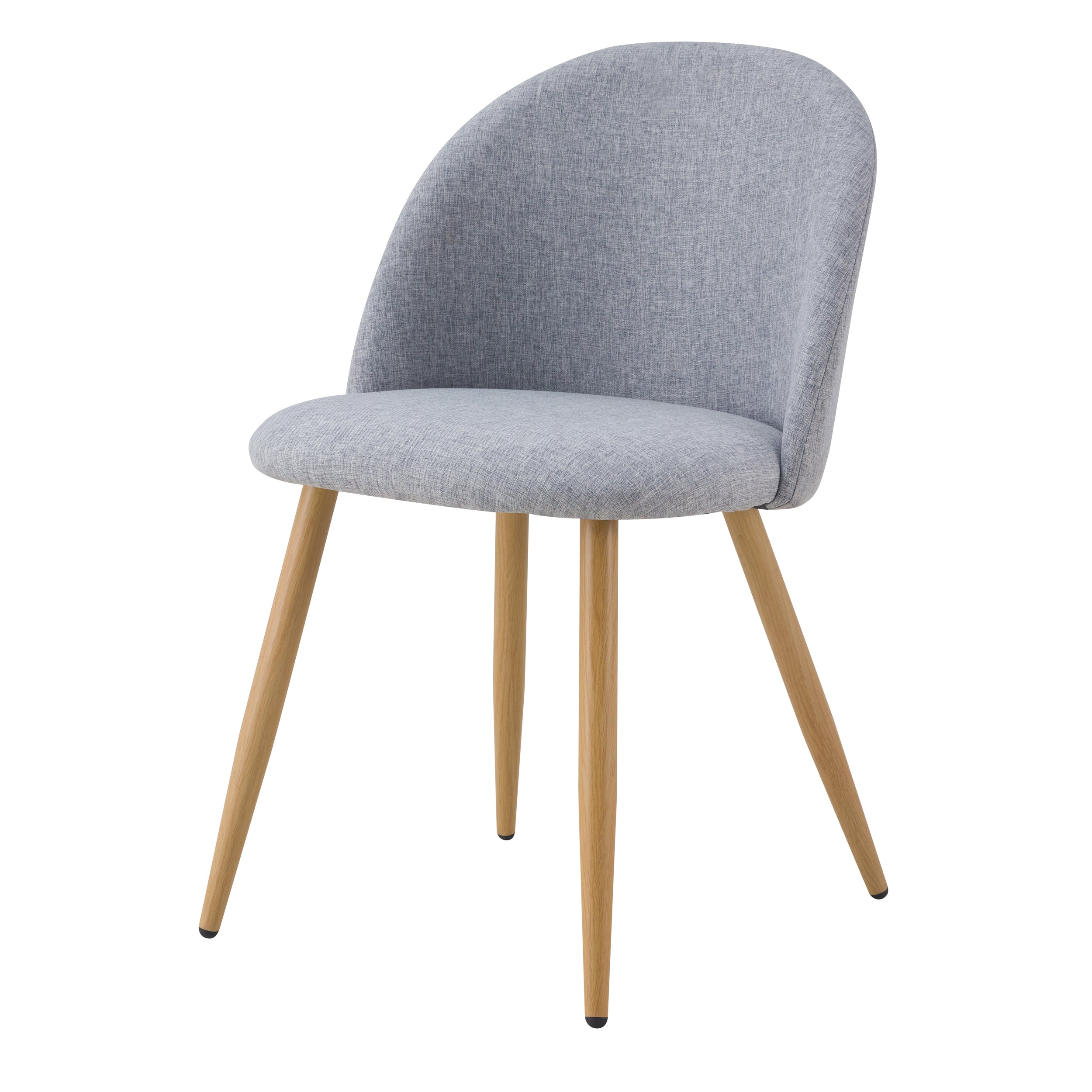 acquisto sedia scandi in tessuto con gambe in metallo effetto legno