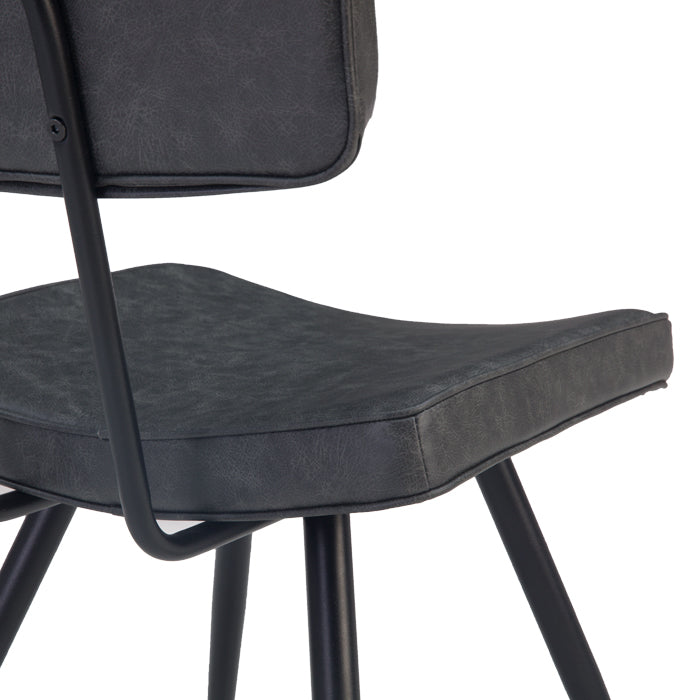 achat chaise vintage noire pieds metal
