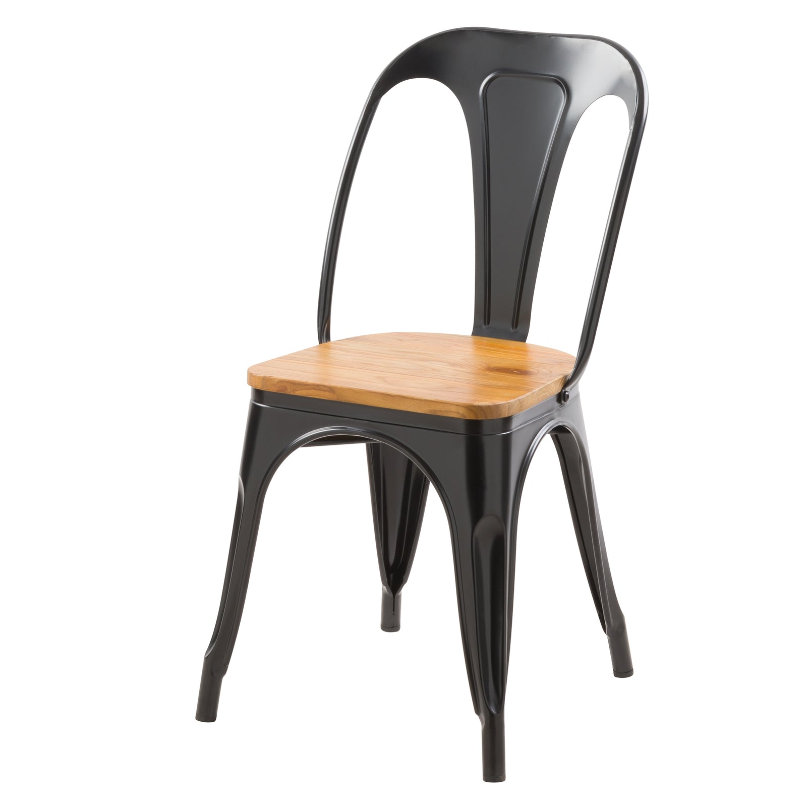 acquisto sedia x 2 nera e legno chiaro