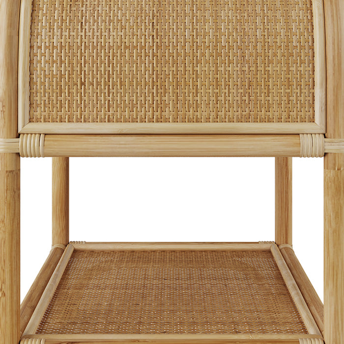 acquisto di comodino Marthe con ripiano in rattan
