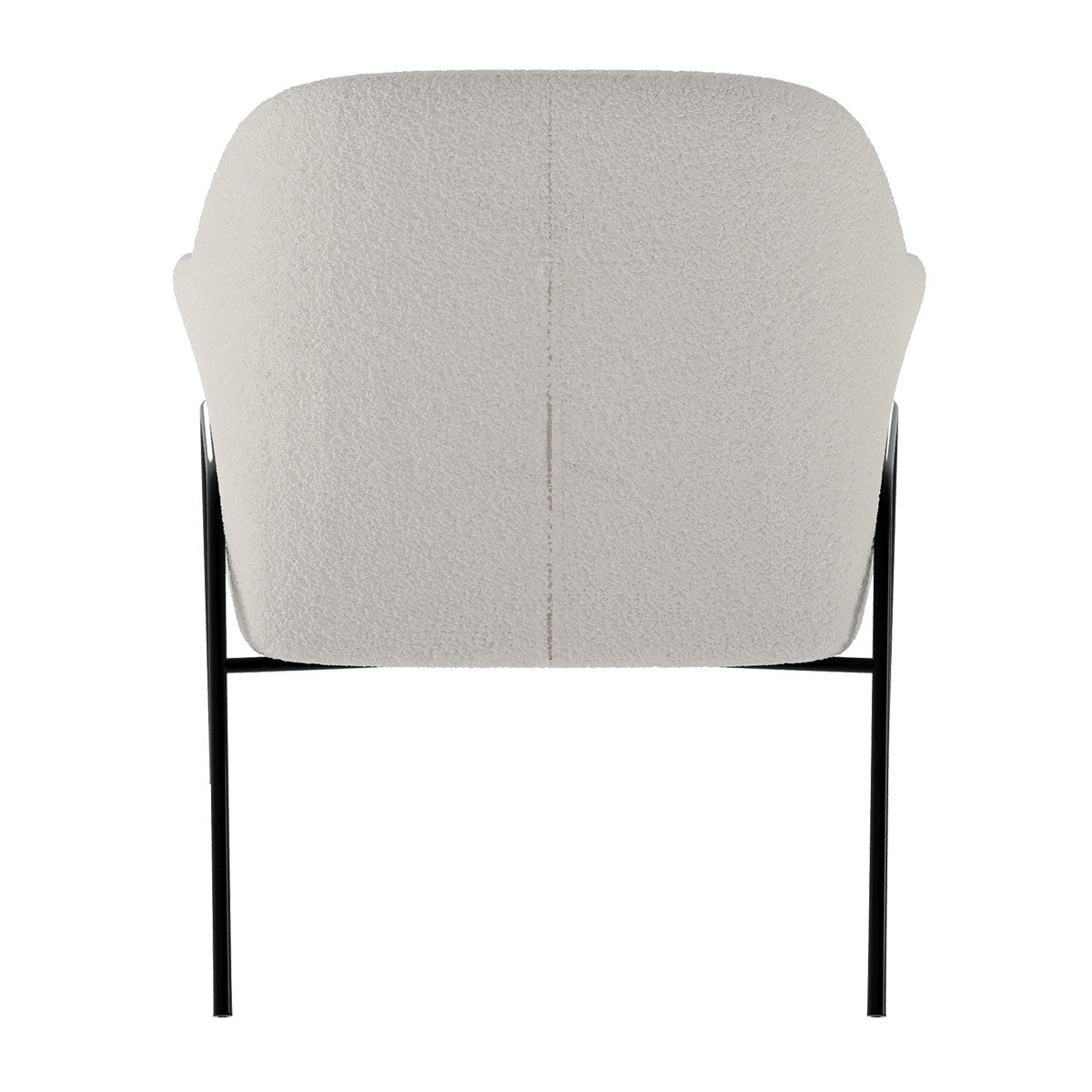 Fauteuil blanc/écru Aubin effet laine bouclette