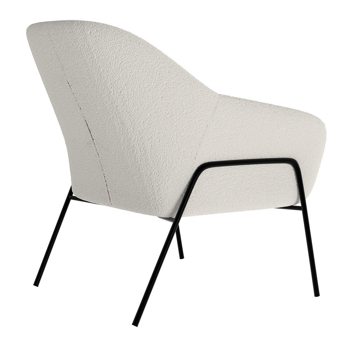 Fauteuil blanc/écru Aubin effet laine bouclette