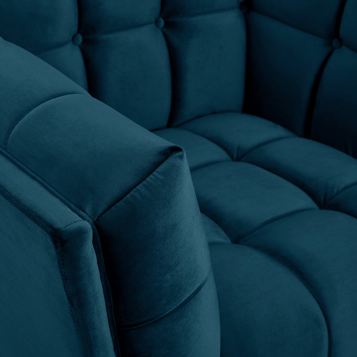 acquisto di una poltrona confortevole in velluto blu