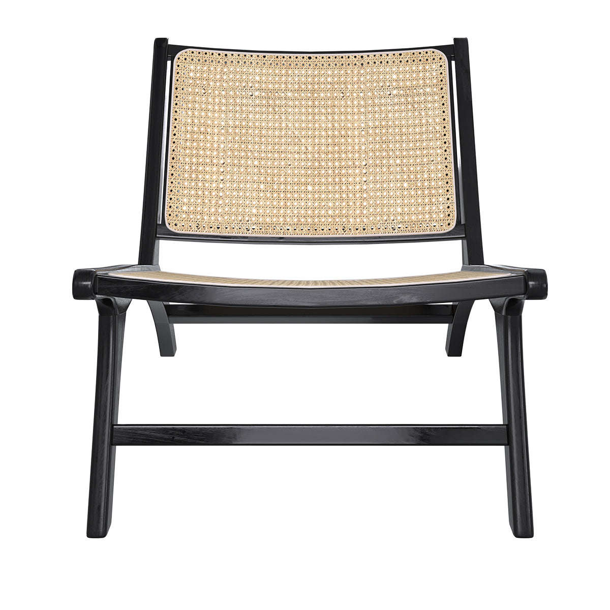 acquisto poltrona in teak nero e rattan naturale kilka