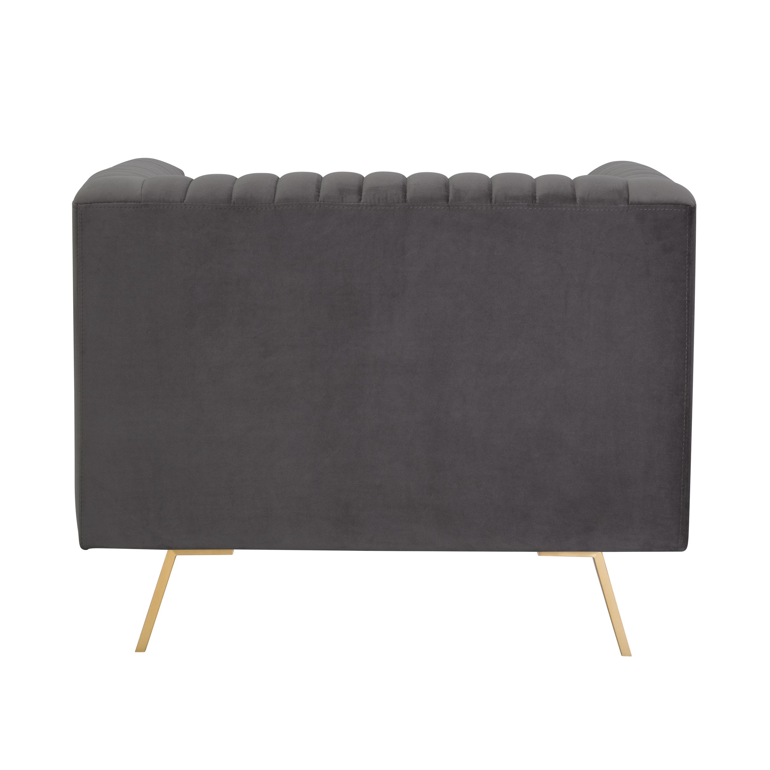 achat fauteuil gris fonce velours pieds dore