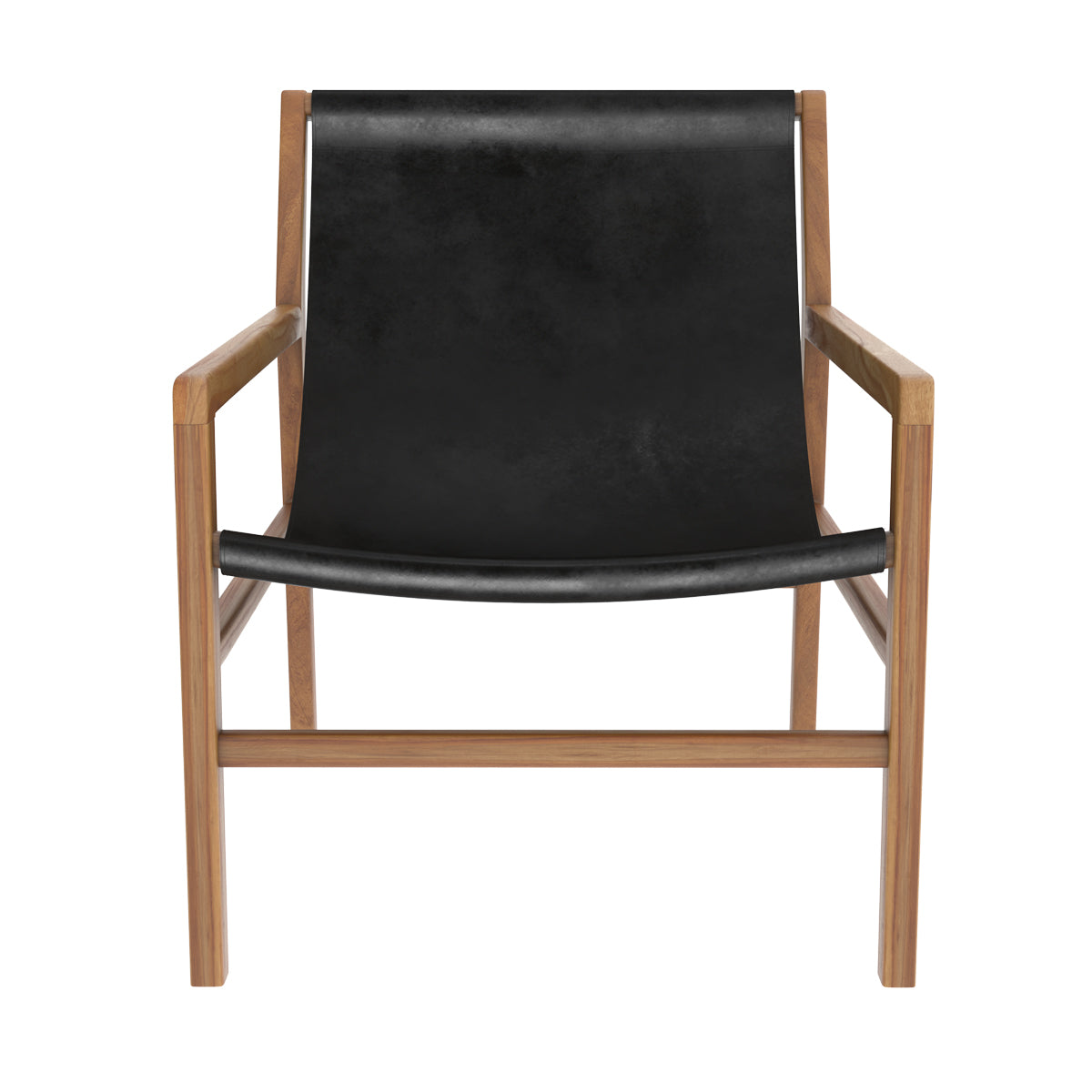 acquisto poltrona lounge apache in teak e cuoio nero