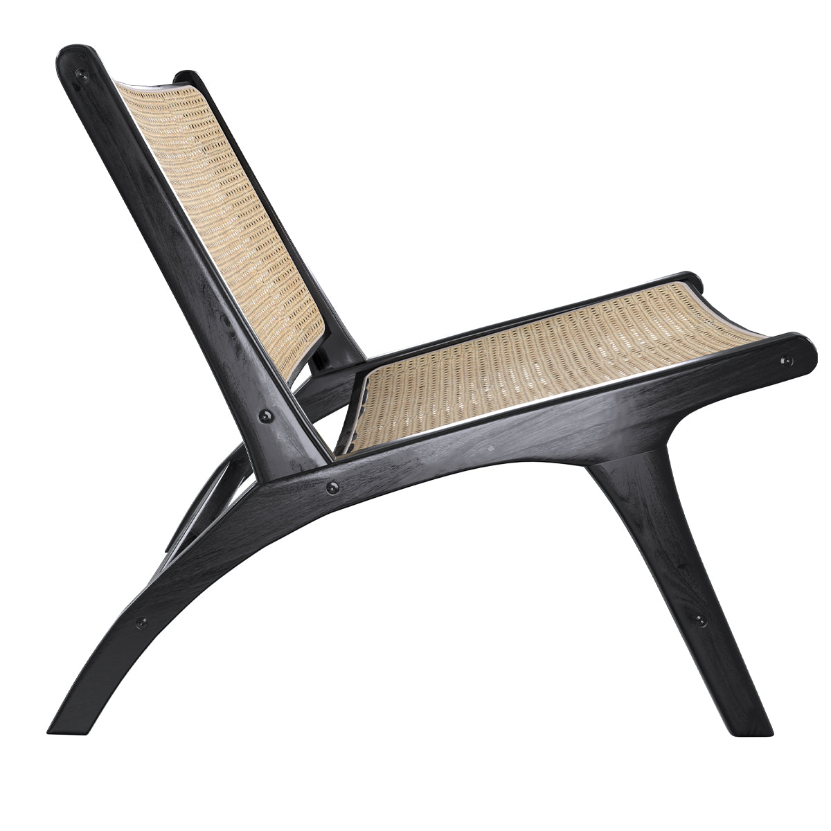 acquisto poltrona in teak nero e rattan naturale kilka
