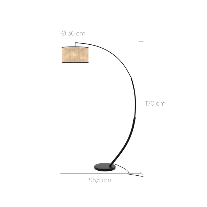 acquisto lampada da terra rattan paralume aimee