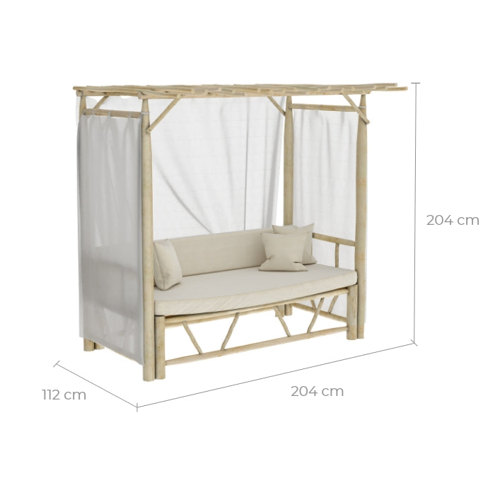 acquisto di letto a baldacchino in legno di teak
