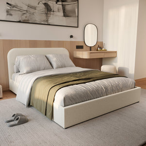 acquistare letto contenitore beige 140 x 190 cm per camera da letto