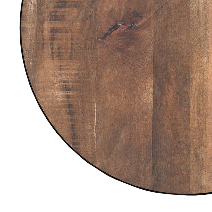 achat table basse ronde bois de manguier massif et m_tal