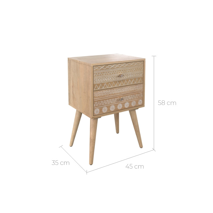 acquisto comò a due cassetti in legno chiaro