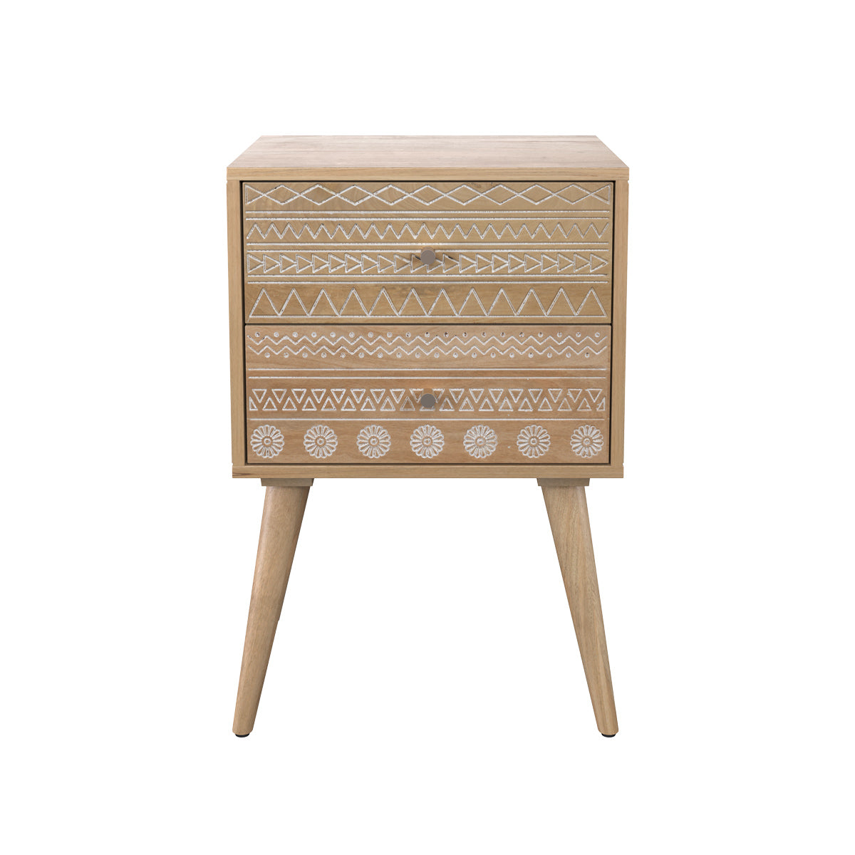 achat table de chevet 2 tiroirs motif
