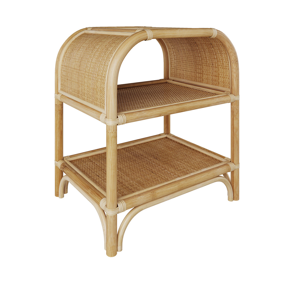 acquisto tavolo da notte con mensola in rattan Marthe