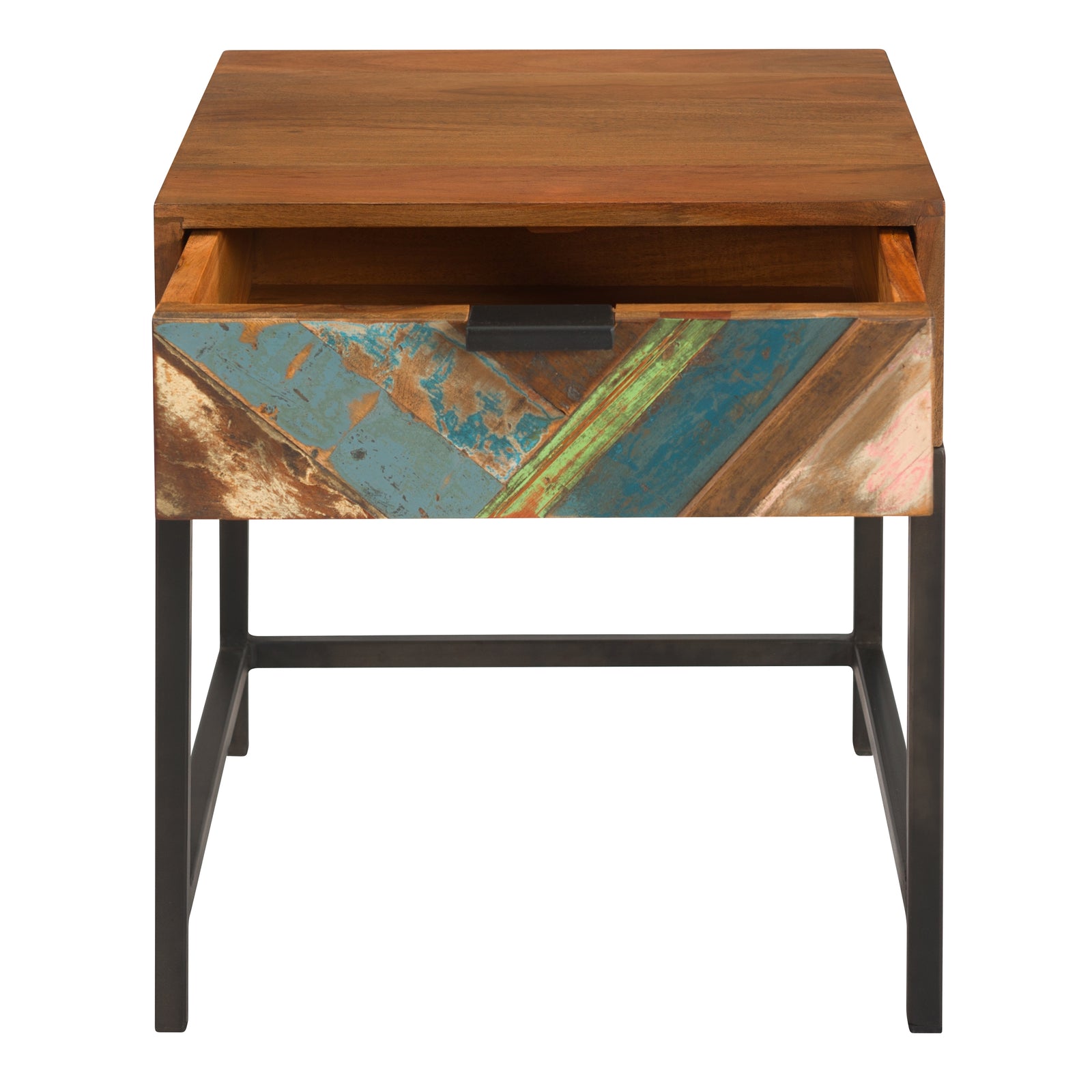 achat table de chevet-en-bois-recycle