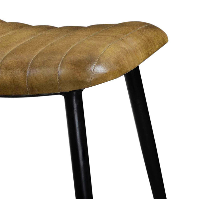 acquisto sgabello in pelle trapuntata con gambe in metallo bidar