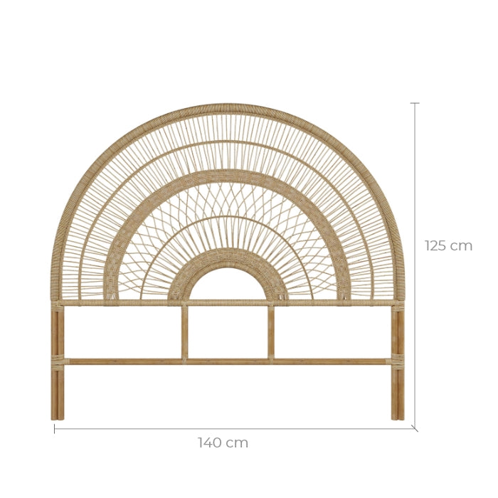 acquisto testiera in rattan 140 cm asteria
