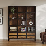 acquistare biblioteca in metallo e legno shelby