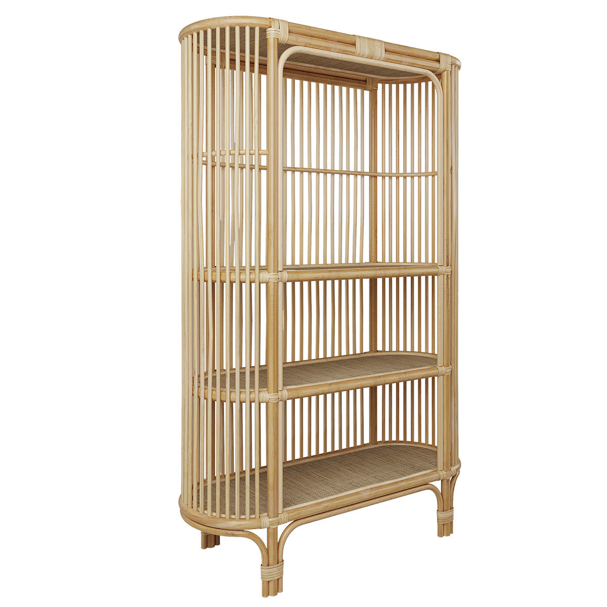 acquistare libreria in rattan naturale con scaffali marthe