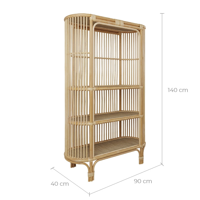acquistare libreria in rattan naturale con diversi ripiani Marthe