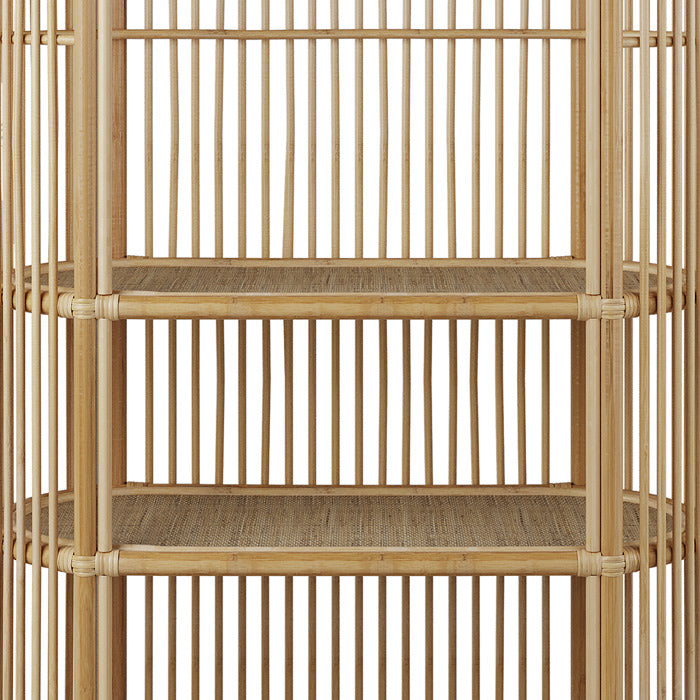 acquistare biblioteca Marthe in rattan naturale con diversi ripiani