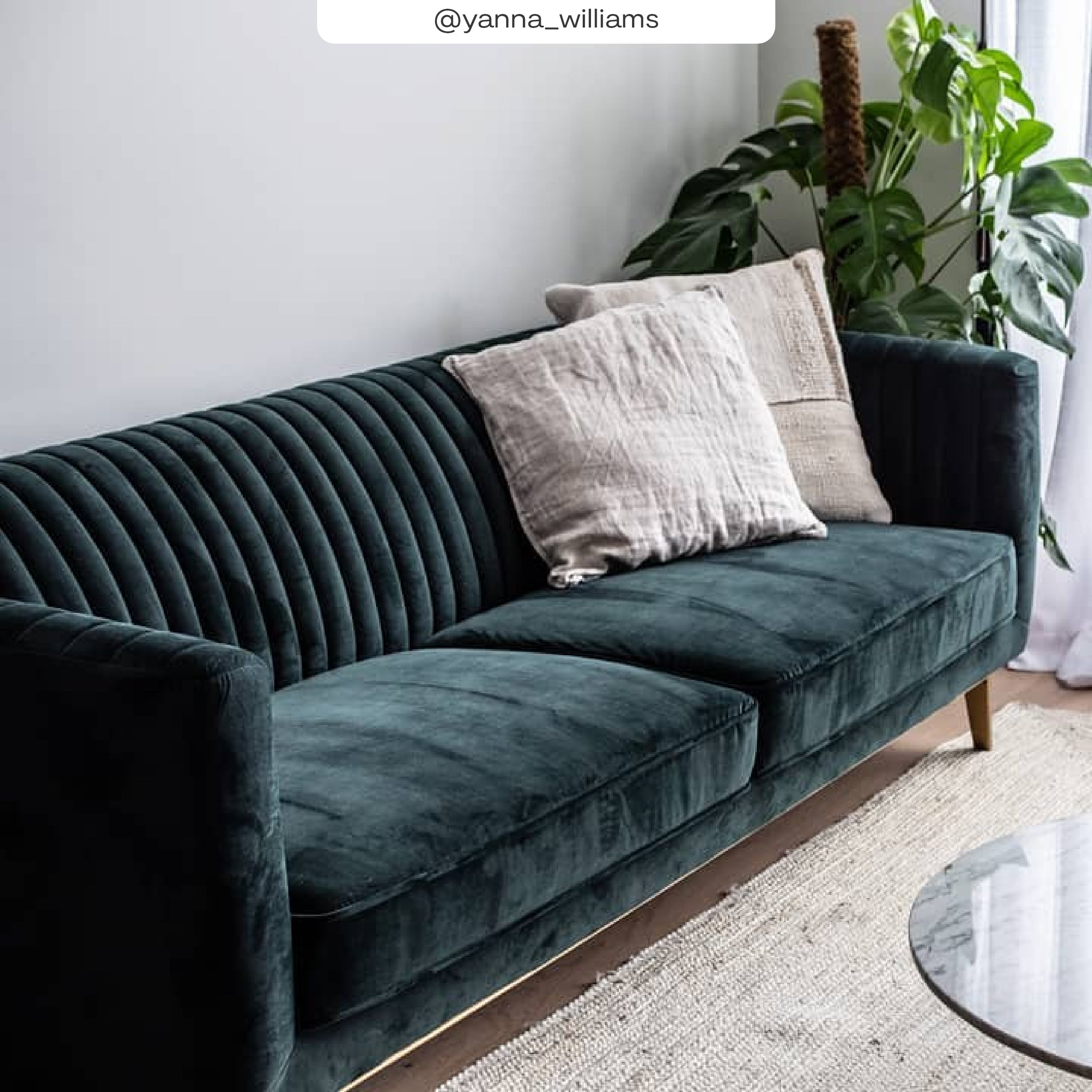 acheter canap_ 3 places en velours vert pieds metal doree