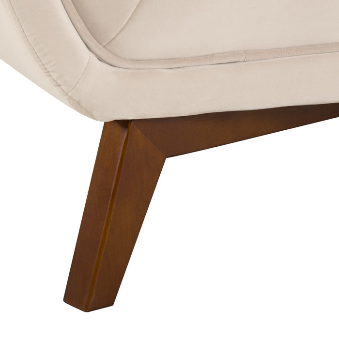 acquistare divano 2 posti beige piedi in legno scuro