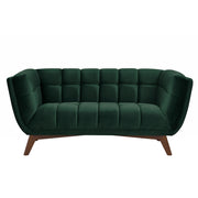 acheter canape 2 places vert fonce pieds bois