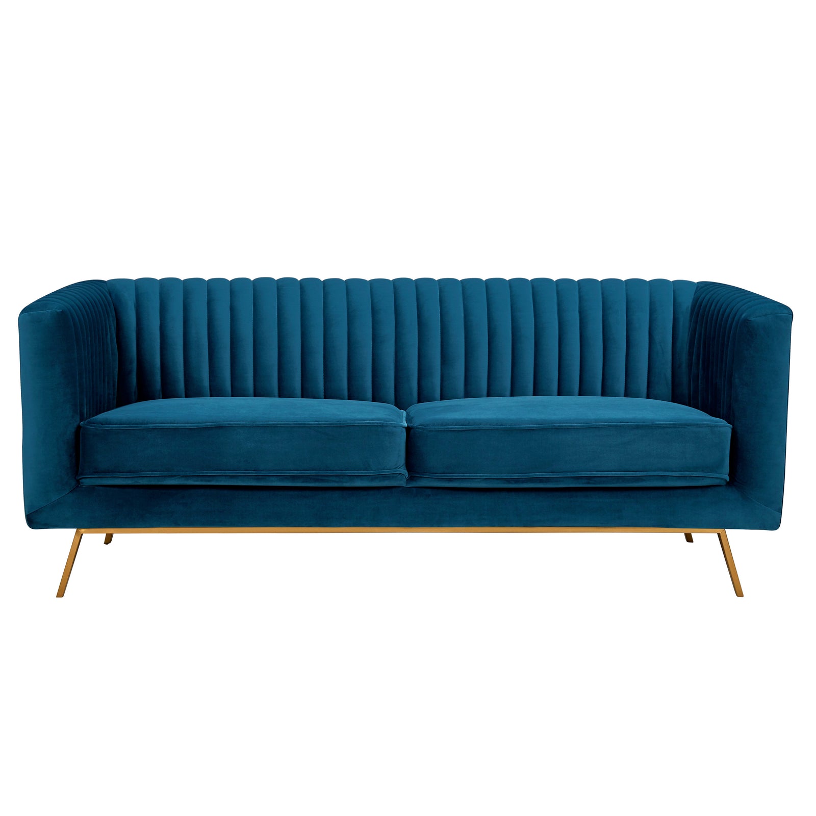 acheter canape bleu 2 places en velours
