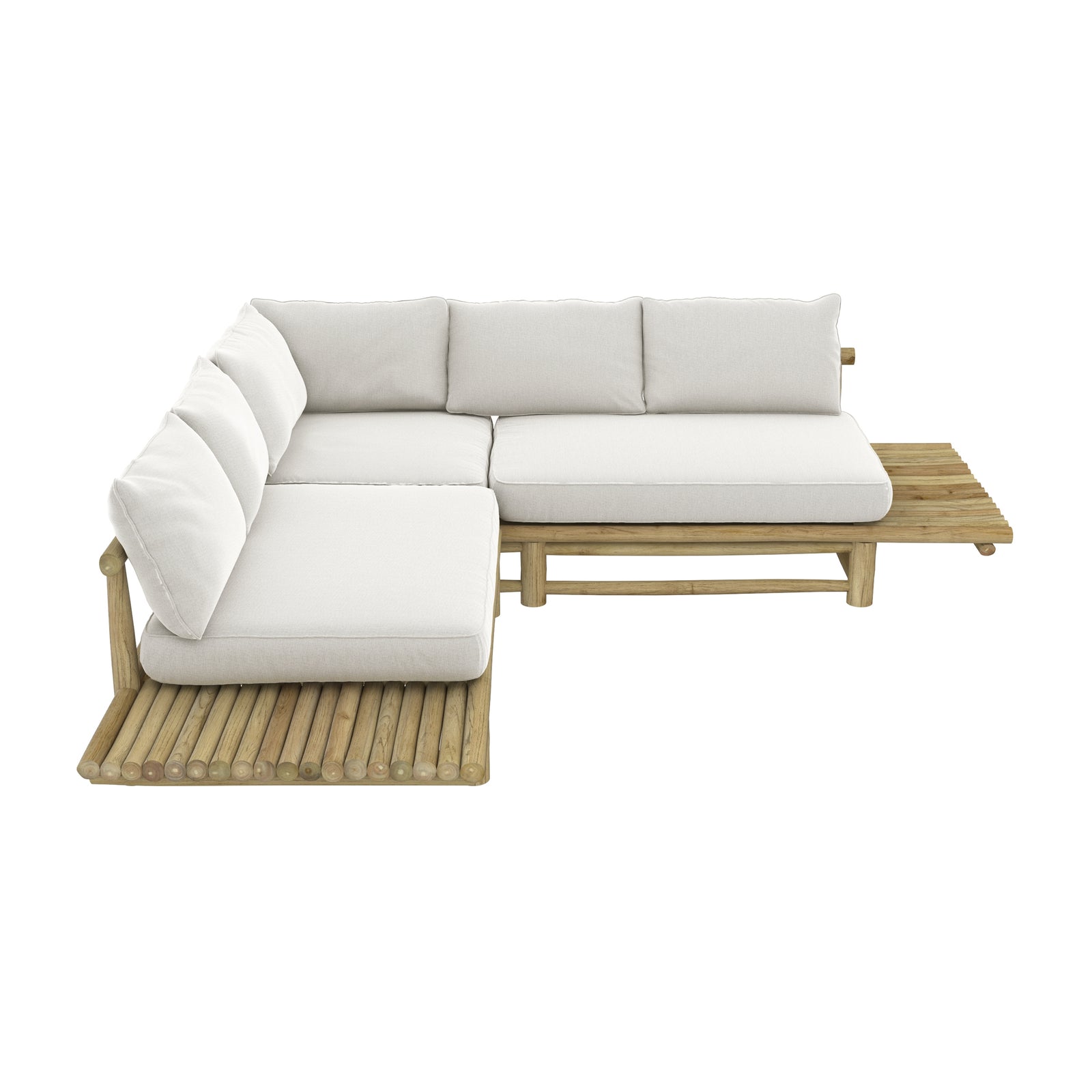acheter canape en teck et assise en tissu