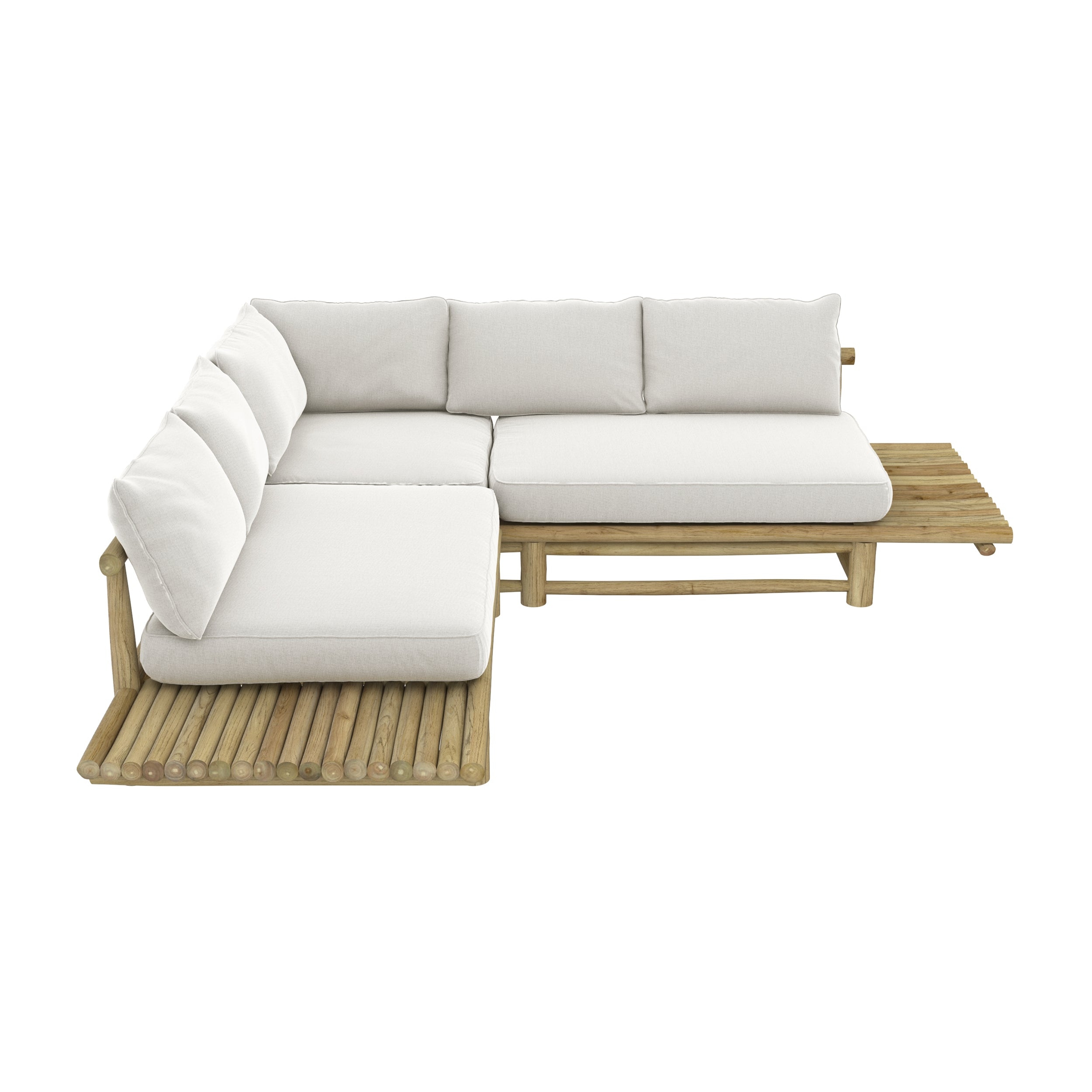 acheter canape en teck et assise en tissu