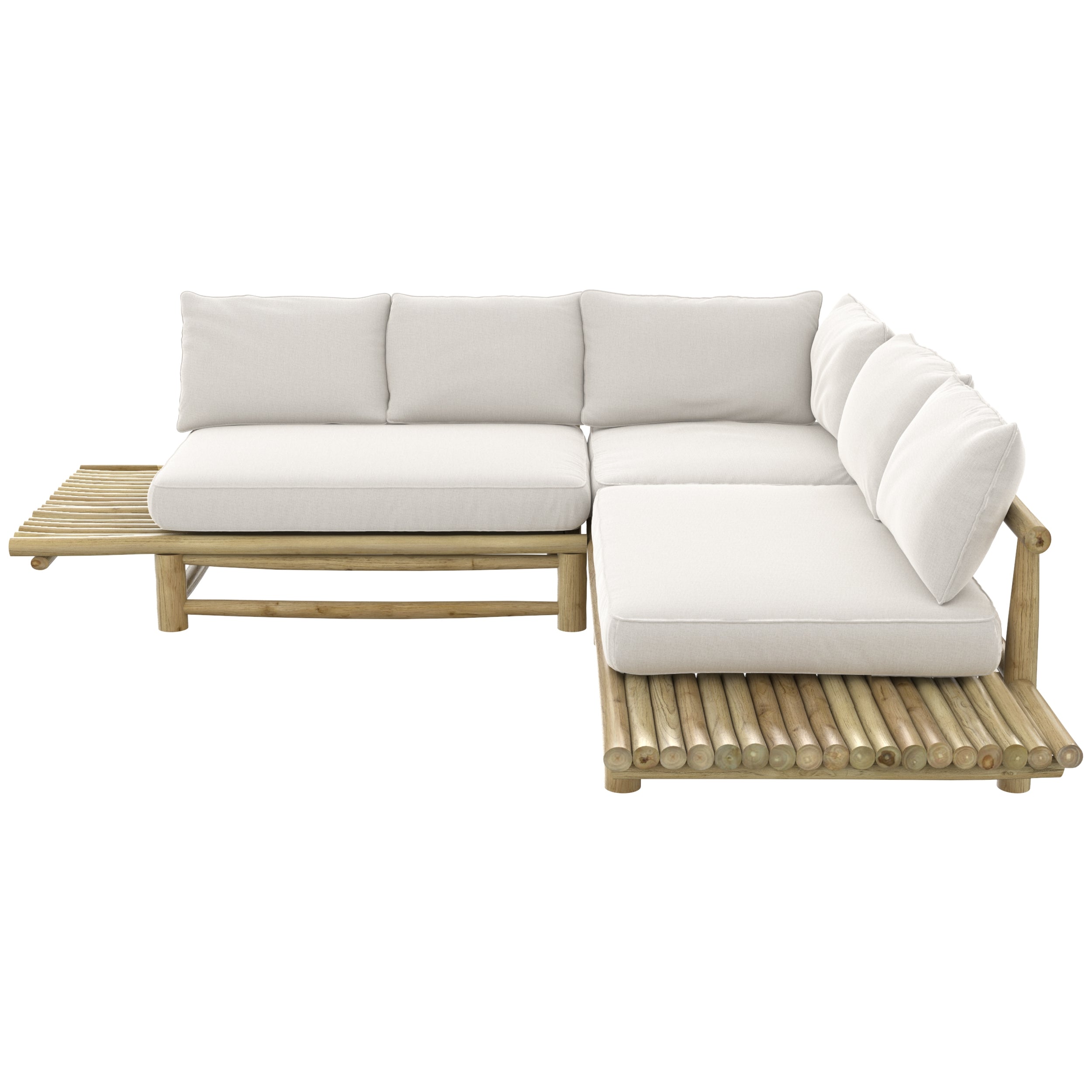 acheter canape en tissu blanc cassse et bois