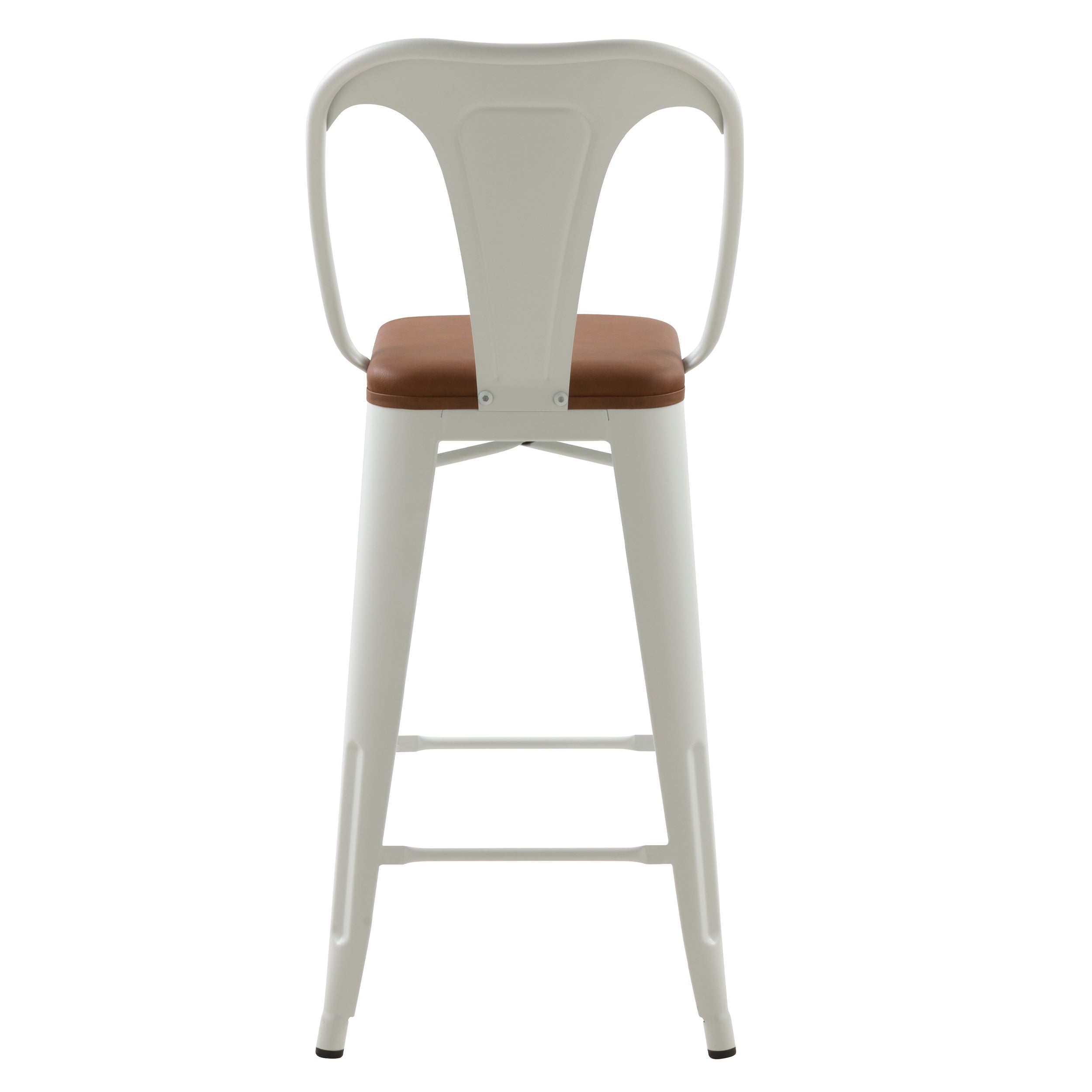 Charly - 2er Set mittelhohe Barstühle weiß und braun 68 cm