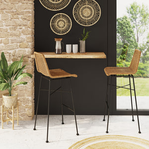 acheter chaise de bar 76 cm naturelle en resine