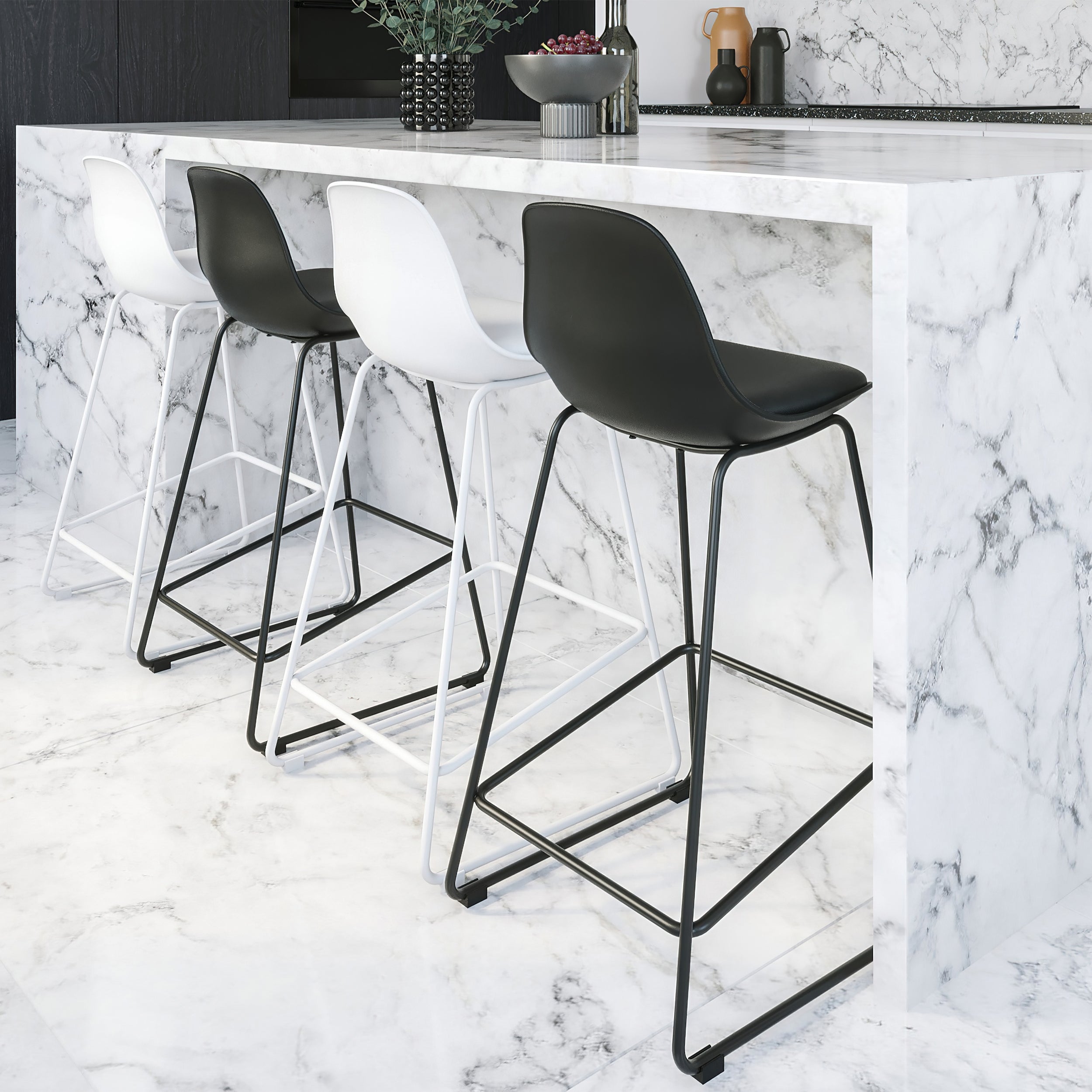 acheter chaise de bar blanche lot de 2 design