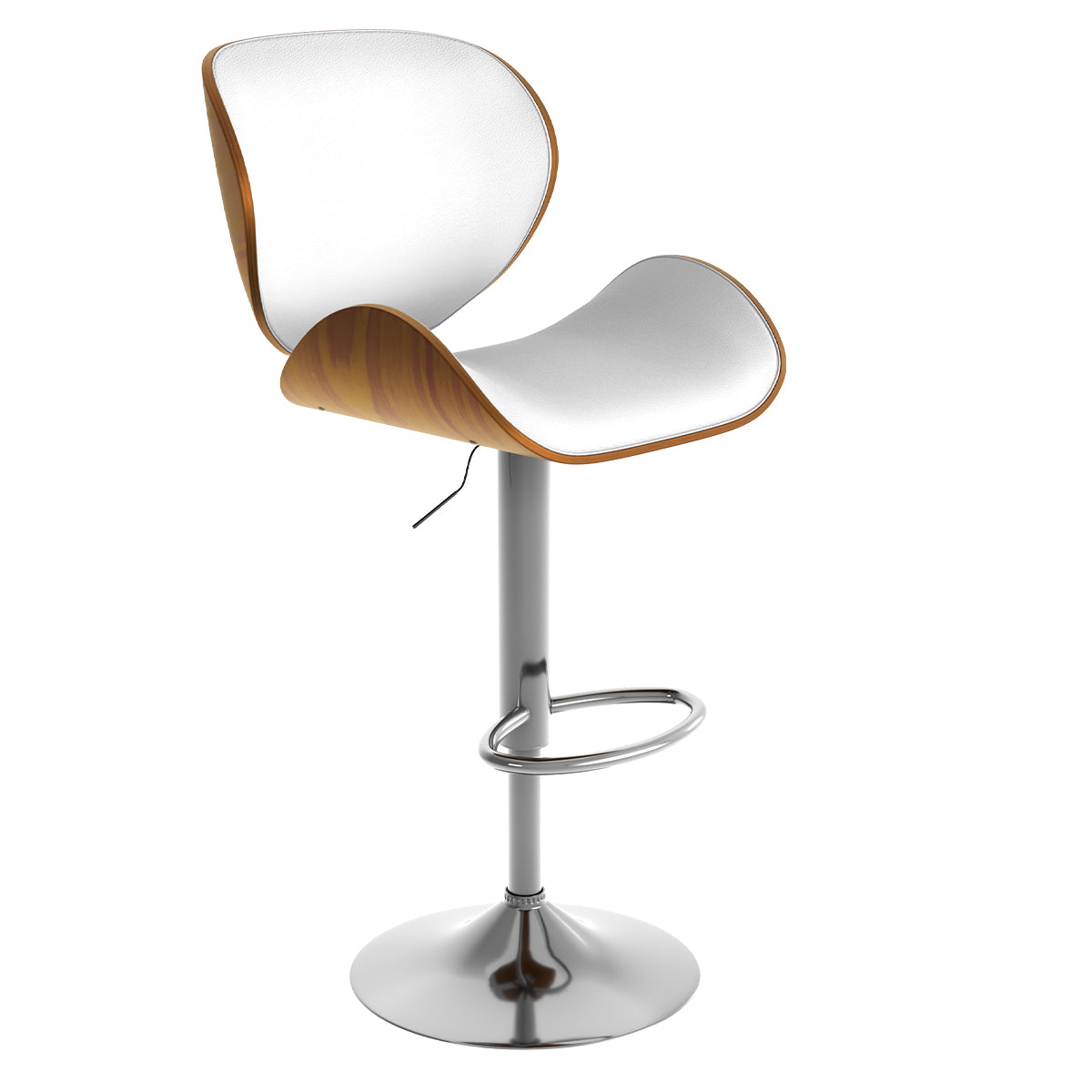acheter chaise de bar blanche rembourr_e et pivotante en pu hauteur reglable