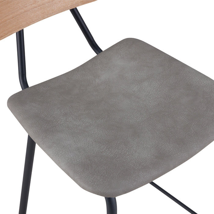 acheter chaise de bar confortable en cuir synthetique-et-bois