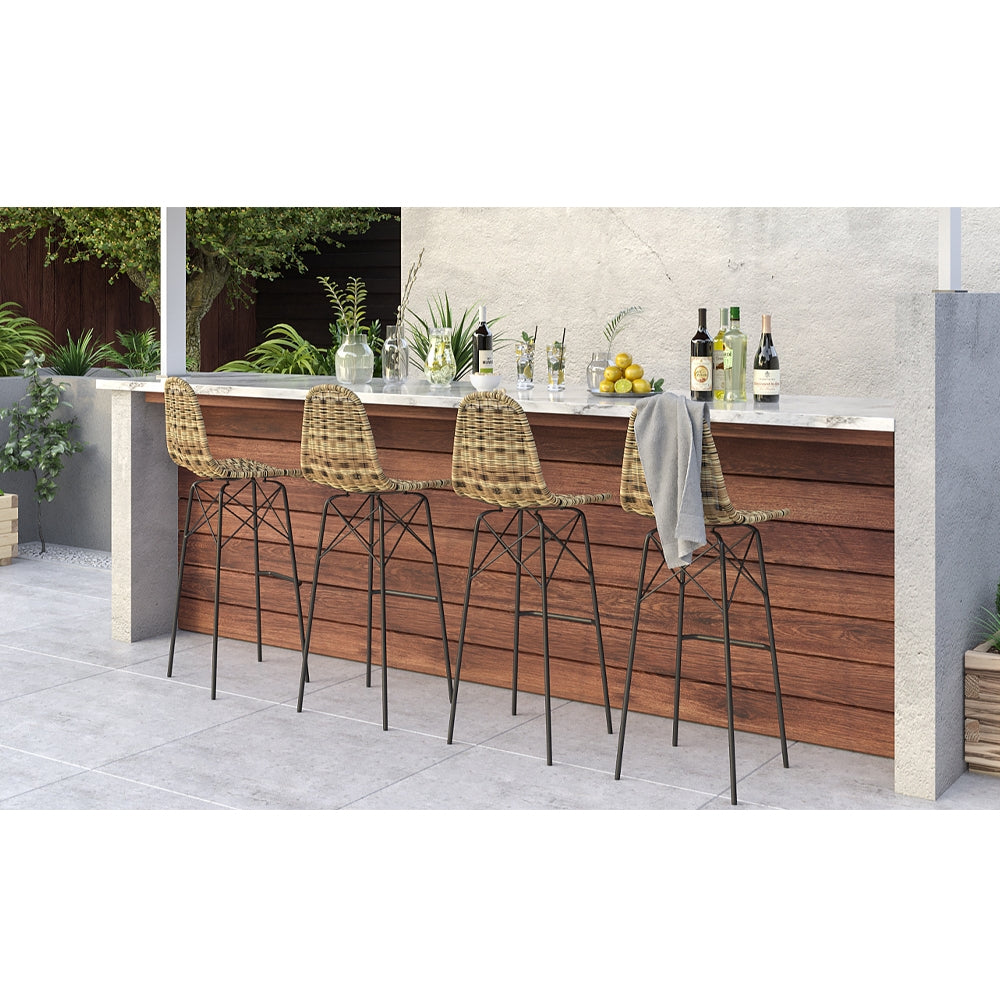 acquistare sedia da bar in resina naturale beige