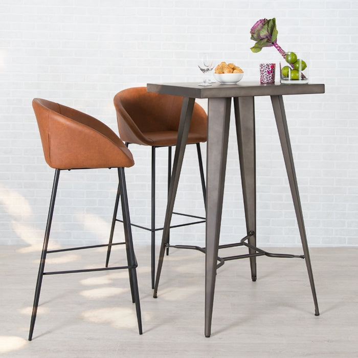 acheter chaise de bar en simili cuir camel confortable