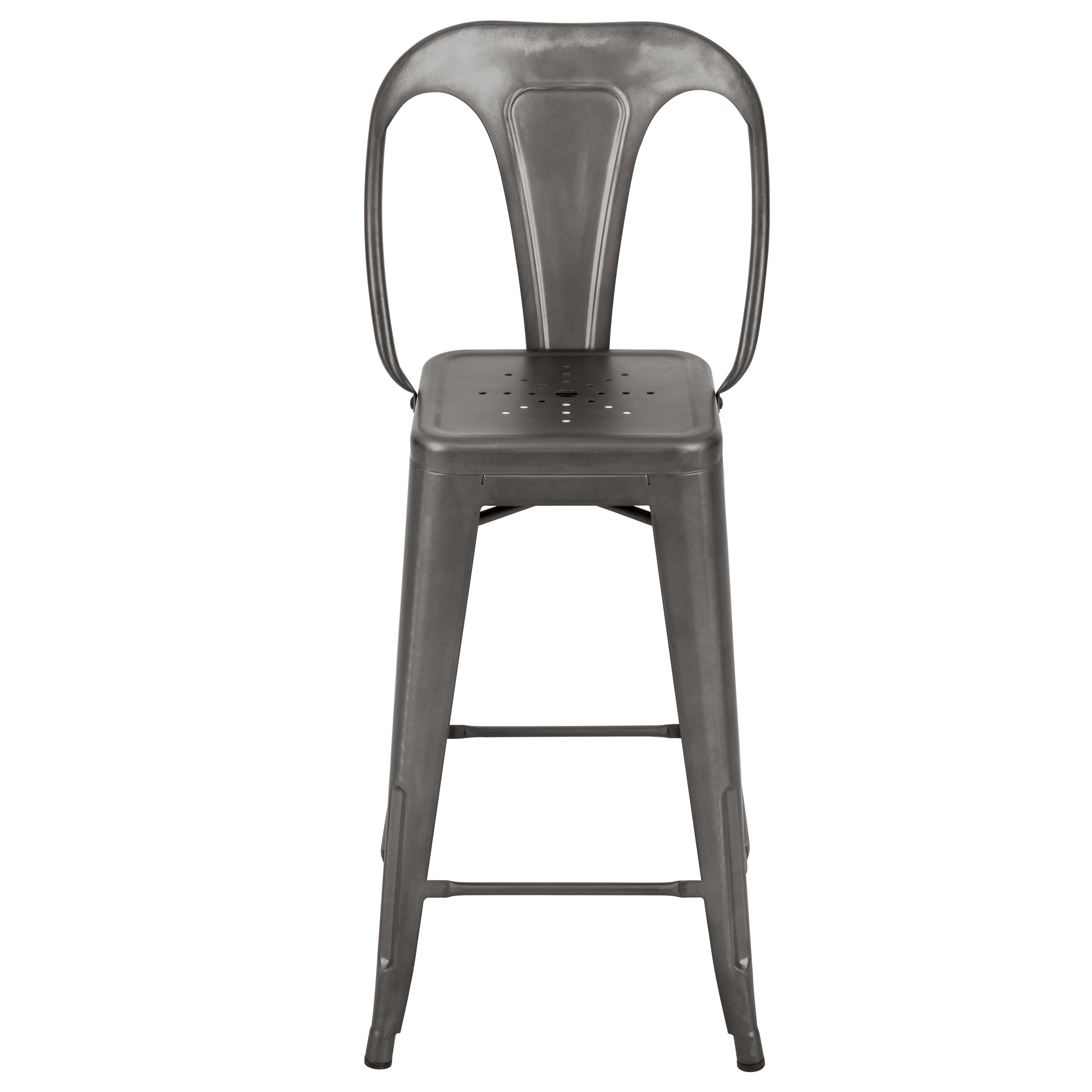 acheter chaise de bar grise finition brillante