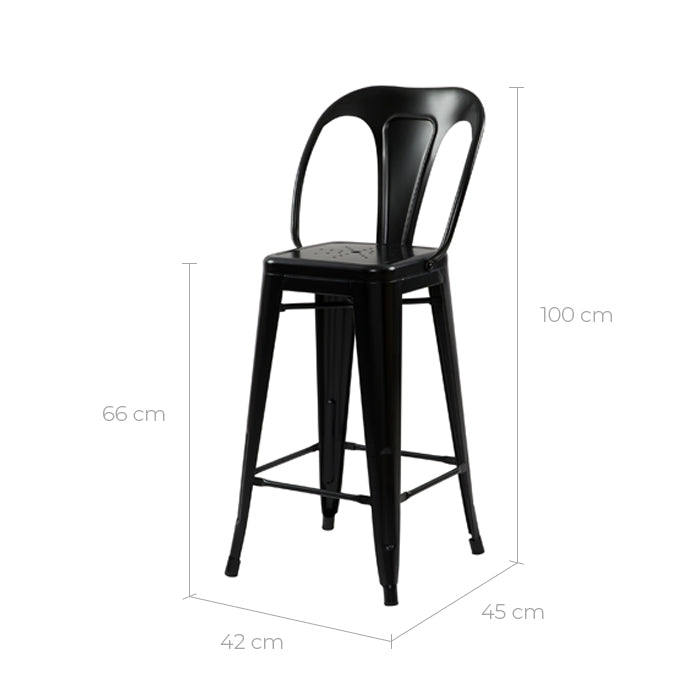 acquistare sedia da bar set di 2 nera