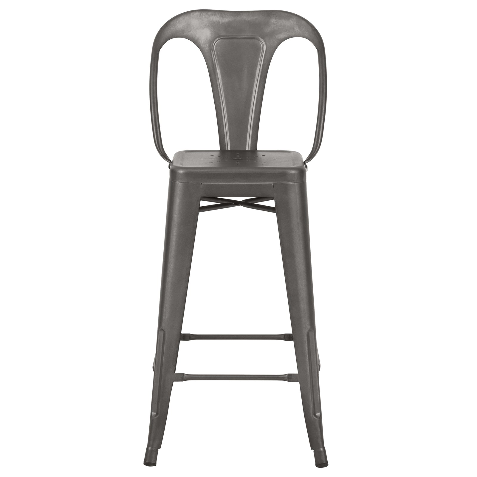 comprare sedia da bar in metallo grigio acciaio