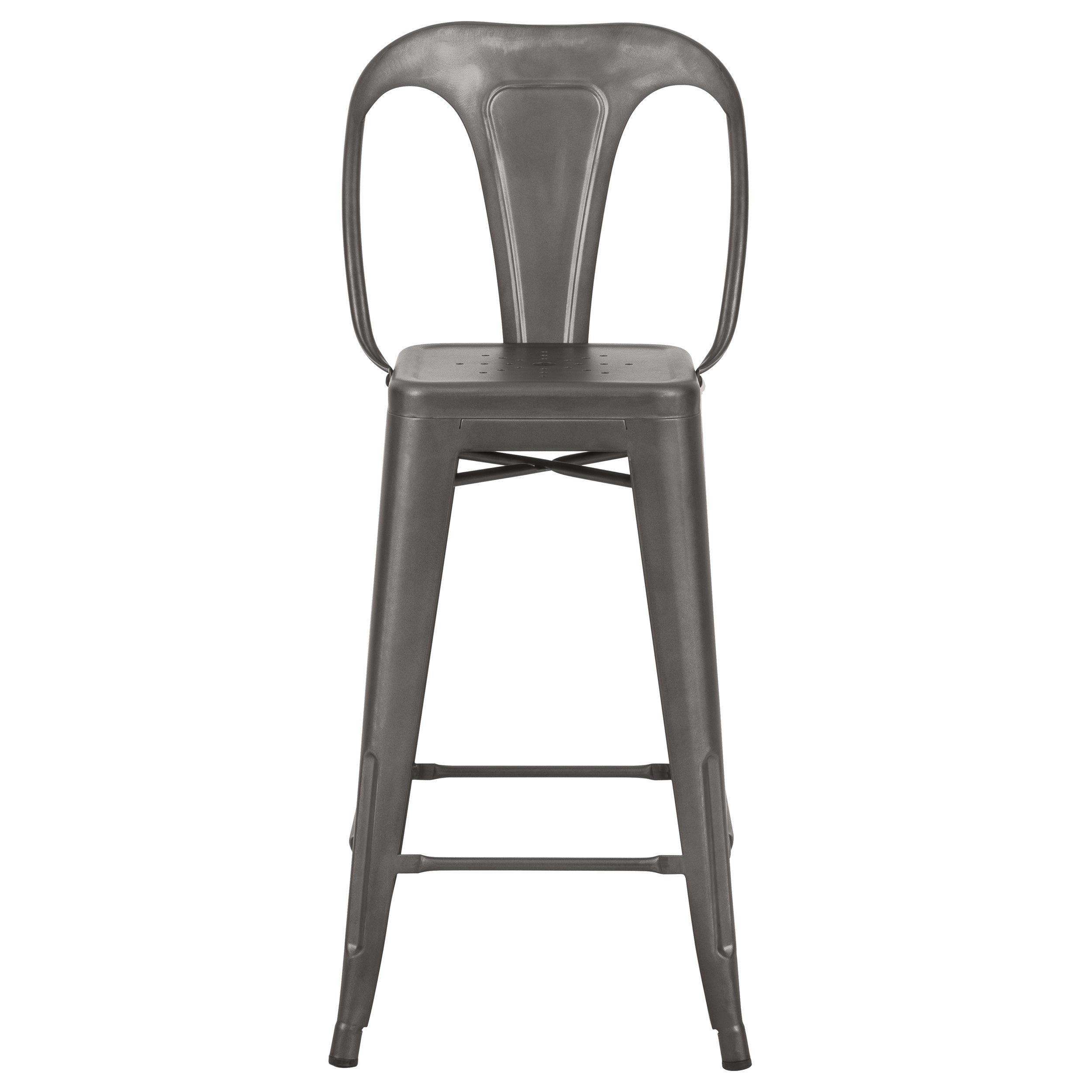 acheter chaise de bar metal gris acier