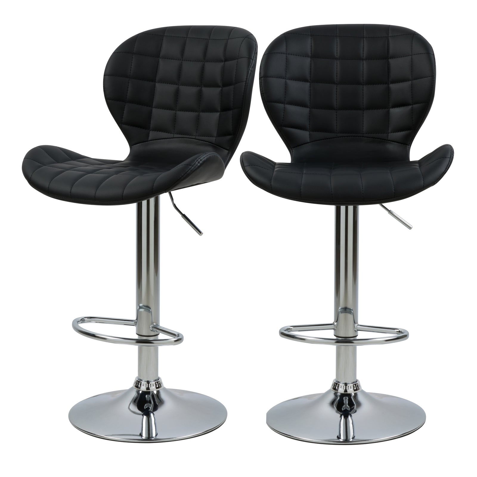 acheter chaise de bar noire en cuir synthetique lot de 2