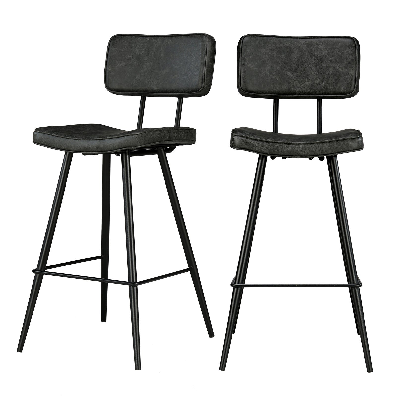 acheter chaise de bar noire en cuir synthetique