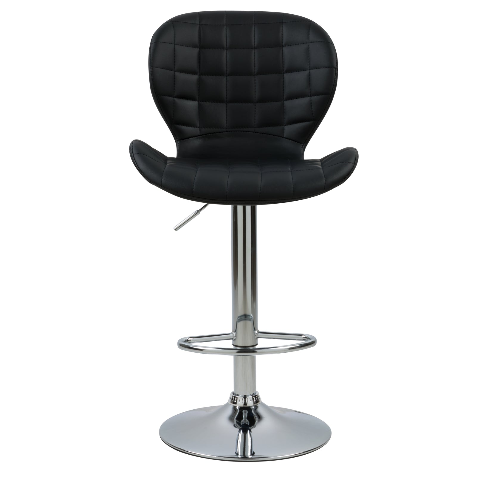 acheter chaise de bar noires synthetique pied metal