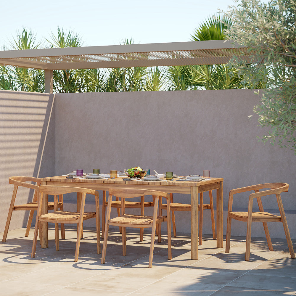 acheter chaise de jardin en bois de teck clair