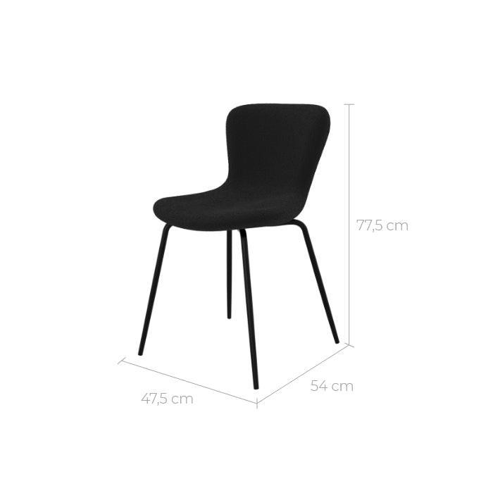 acheter chaise design noire effet laine et metal
