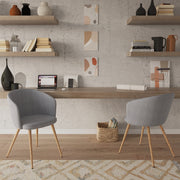 acheter chaise en tissu gris clair scandinave