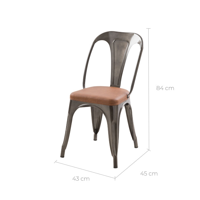 acheter chaise industrielles chrome lot de 2
